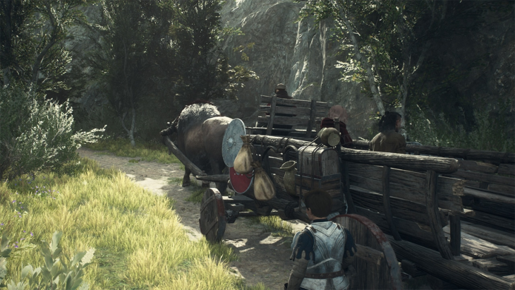 Ride ox carts to fast travel